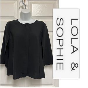 Lola & Sophie Black Flare Sleeve Blouse